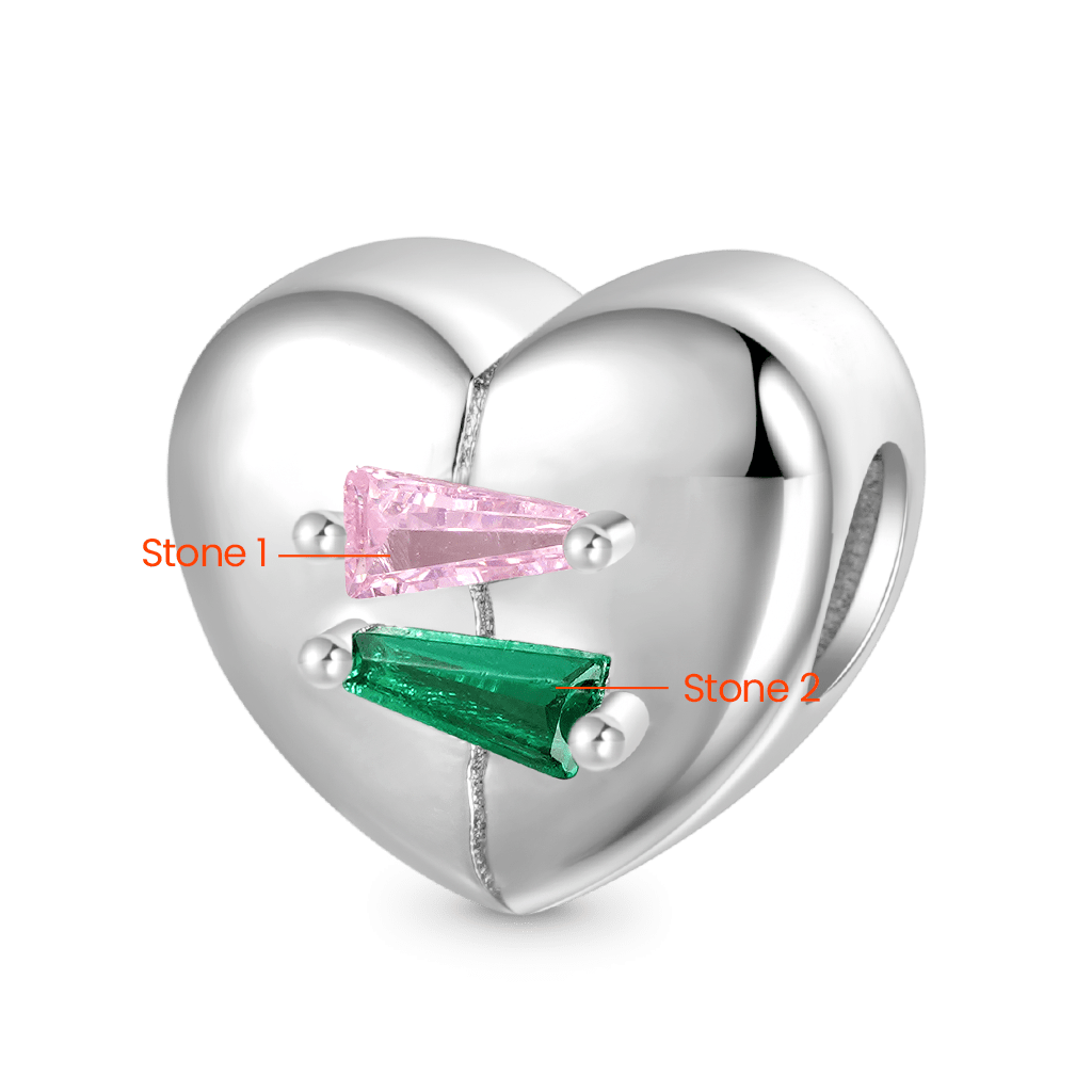 Gnoce Trapezoid Birthstone Engravable Stitched Heart Charm_3