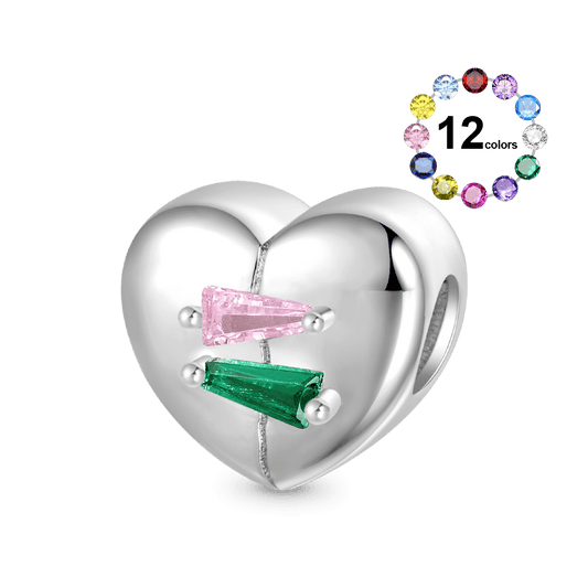 Gnoce Trapezoid Birthstone Engravable Stitched Heart Charm_1