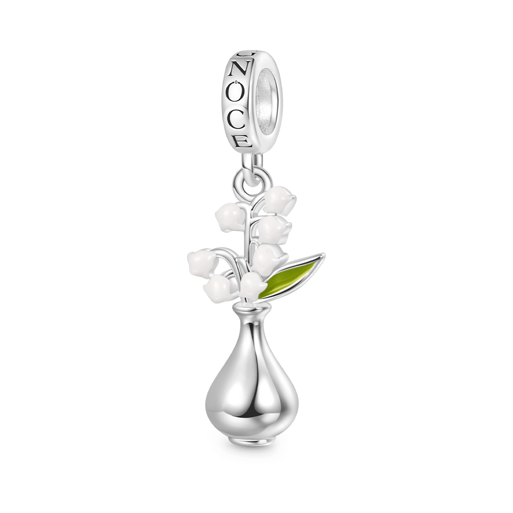 Gnoce Vase Lily of the Valley Pendant Dangle Charm_1