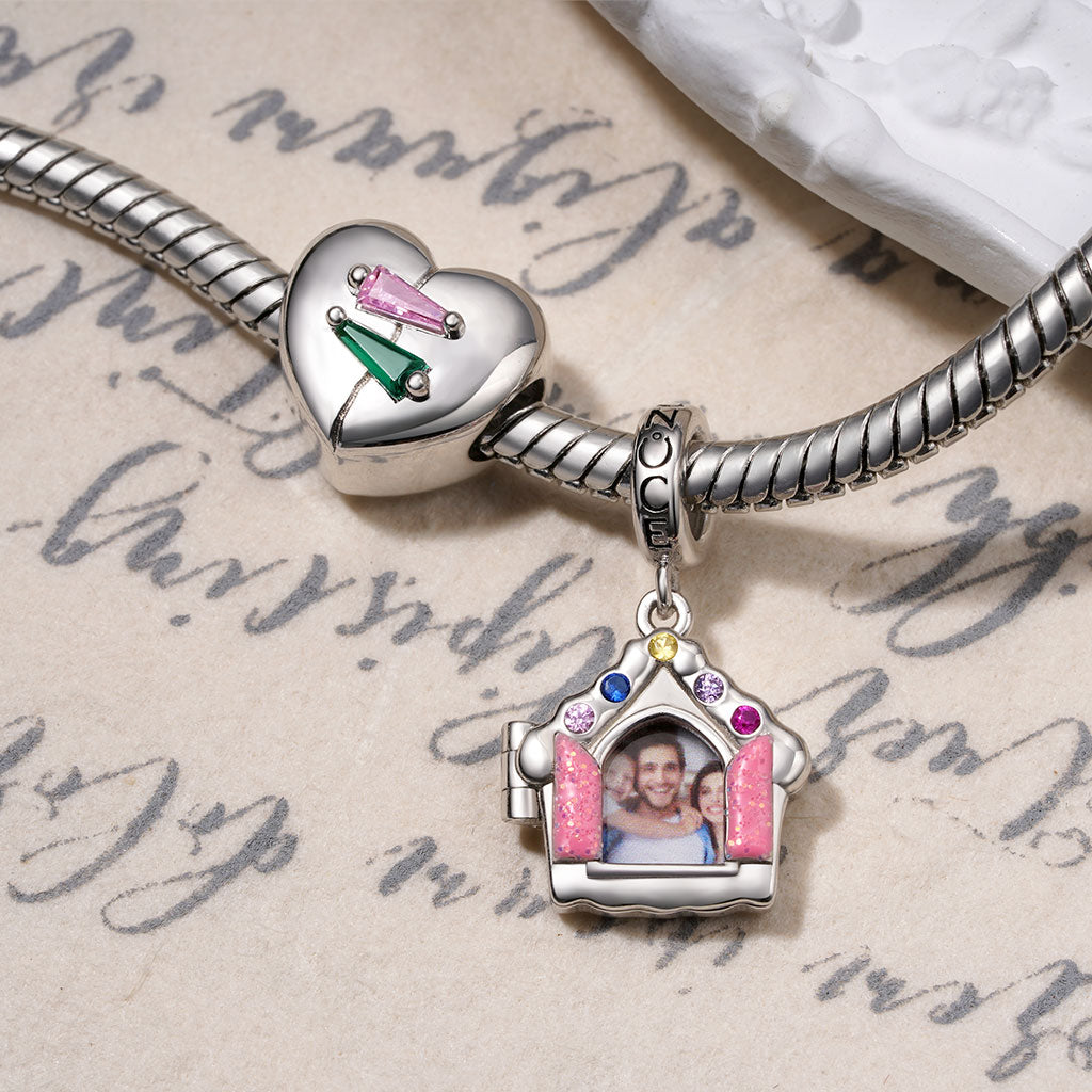 Gnoce Family Love House Birthstone Personalized Photo Charm_2