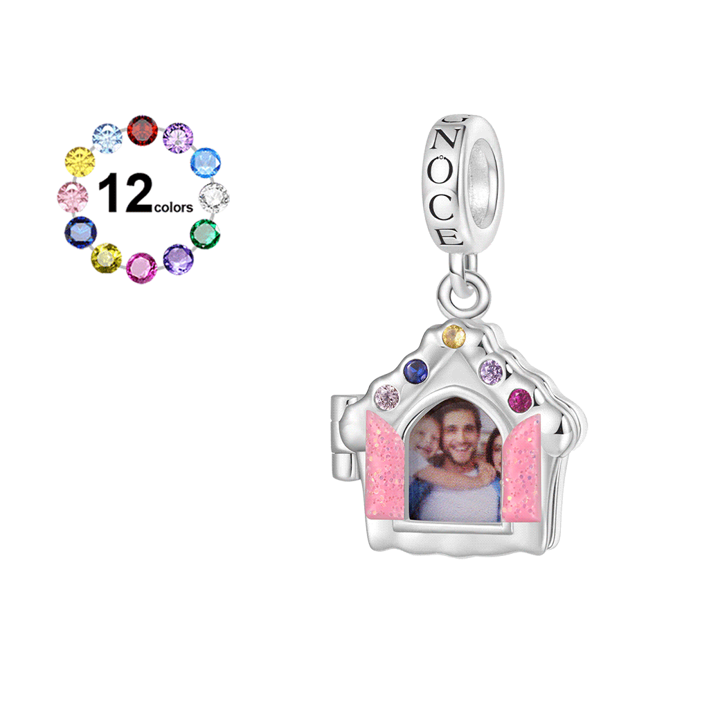 Gnoce Family Love House Birthstone Personalized Photo Charm_1