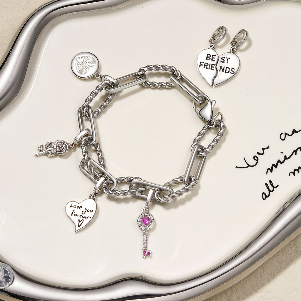 Gnoce Best Friend Left Heart Clasp Clusters Charm_4