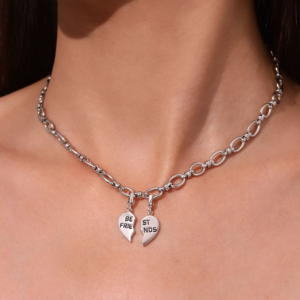 Gnoce Best Friend Left Heart Clasp Clusters Charm_6