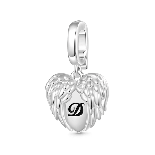 Gnoce Engravable Angel Heart Wings Clasp Clusters Charm_1