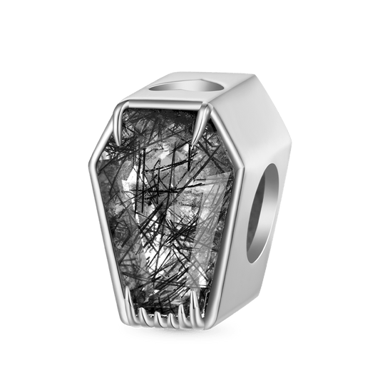 Gnoce Black Rutilated Quartz Halloween Coffin Charm_1
