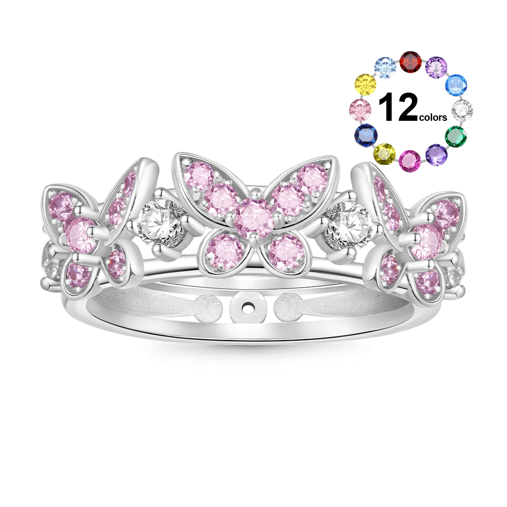Gnoce Brilliant Butterfly Birthstone Ring_1