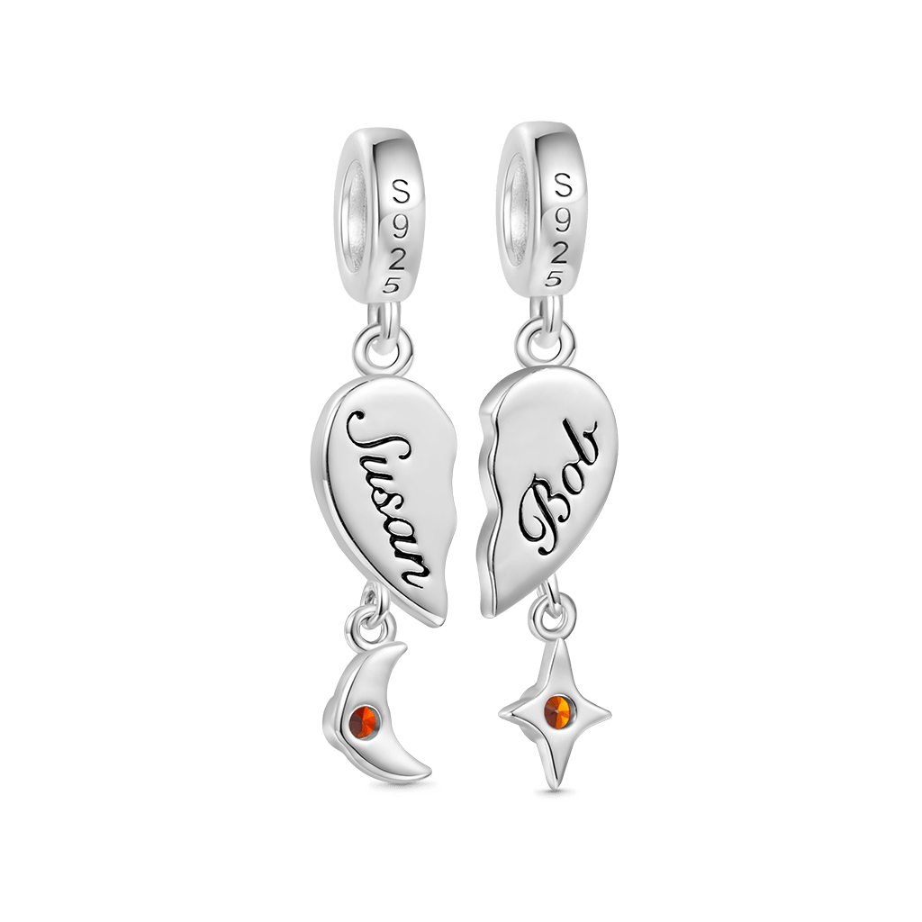 Gnoce Love Engravable Name Birthstone ‘Happy birthday’ Double Pendant Dangle Charm_4