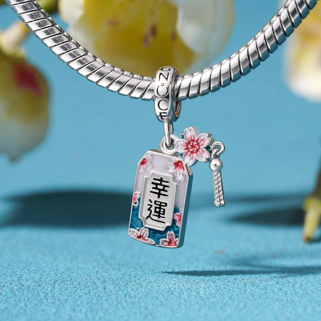 Gnoce Lucky Amulet Ukiyo-e Cherry Blossom Pendant Dangle Charm_3