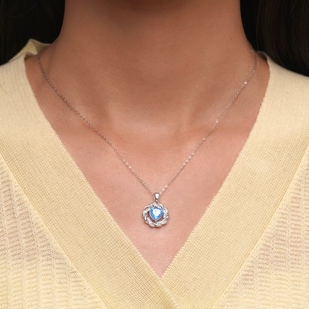 Gnoce Circle of Gratitude Diamond Heart Birthstone Necklace_4