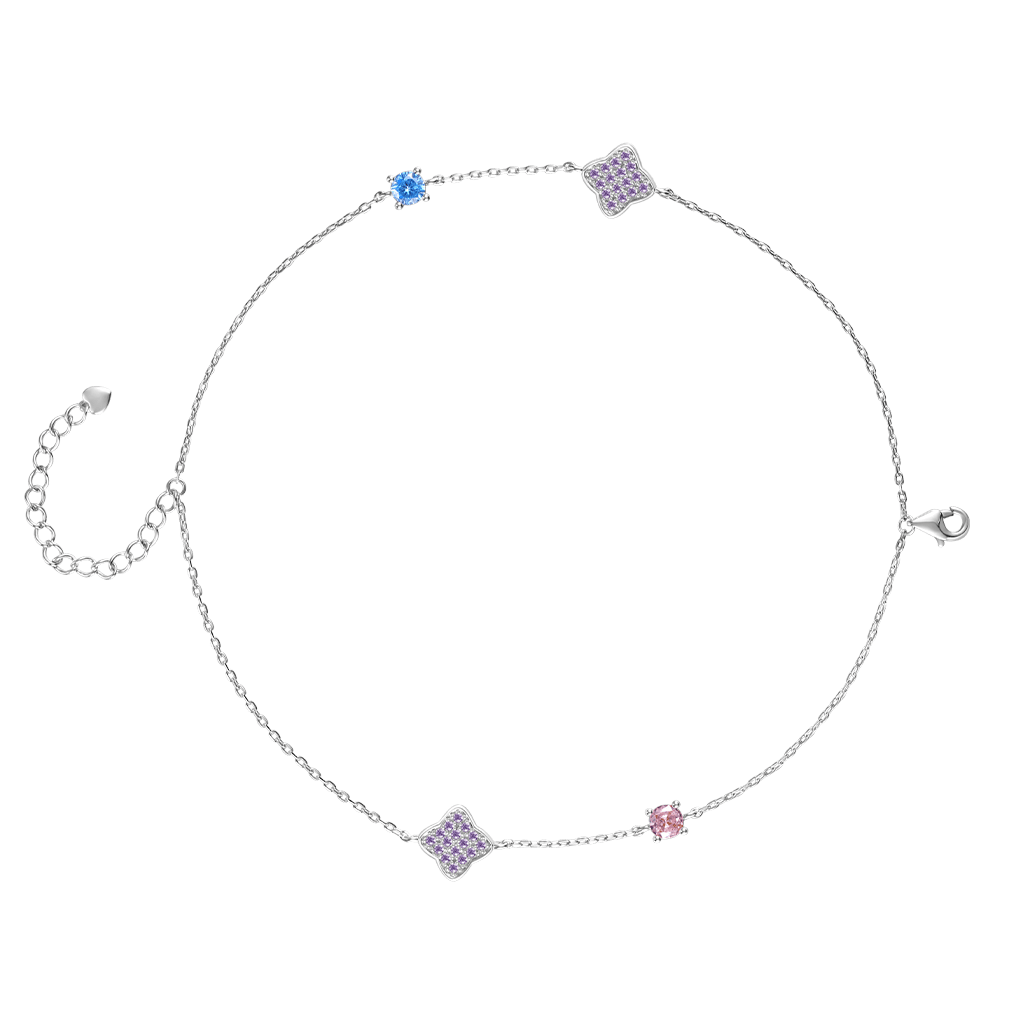 Gnoce Four-Leaf Clover Birthstone Adjustable Bracelet_2