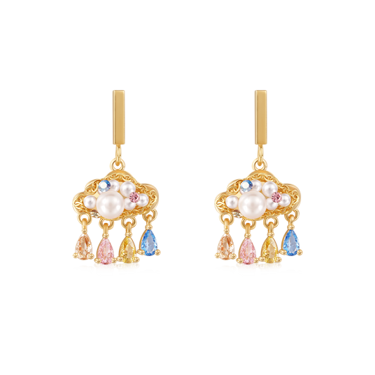 Gnoce Longevity Lock Pearls Drop Earrings_1