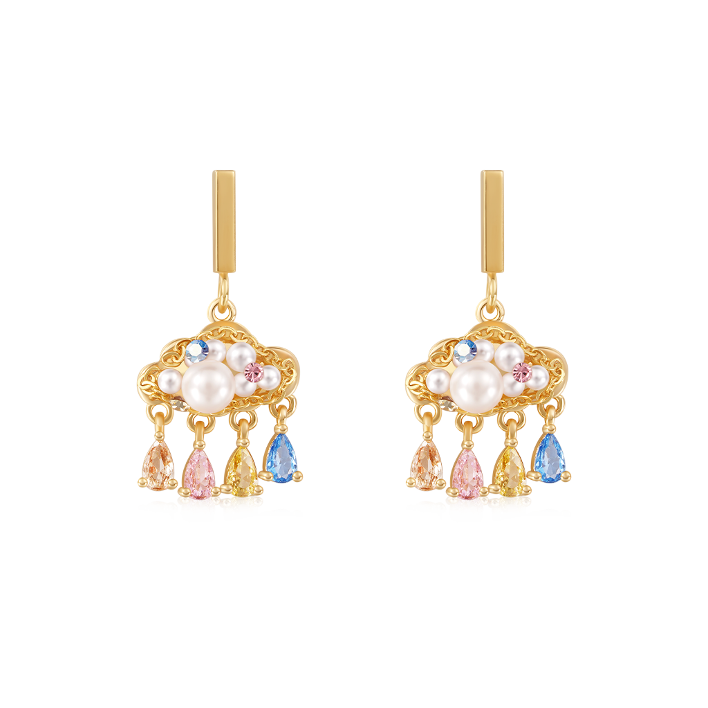 Gnoce Longevity Lock Pearls Drop Earrings_1