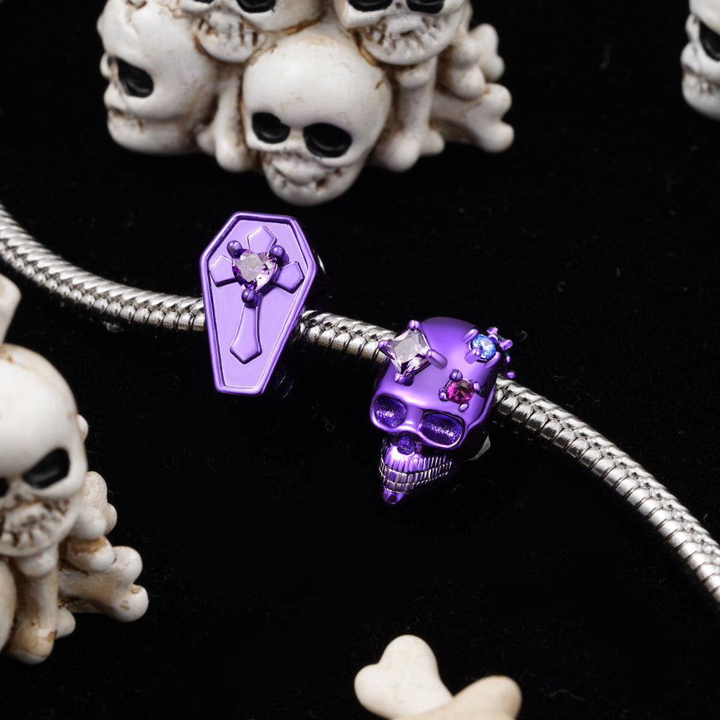Gnoce Halloween Candy Purple Coffin Charm_3