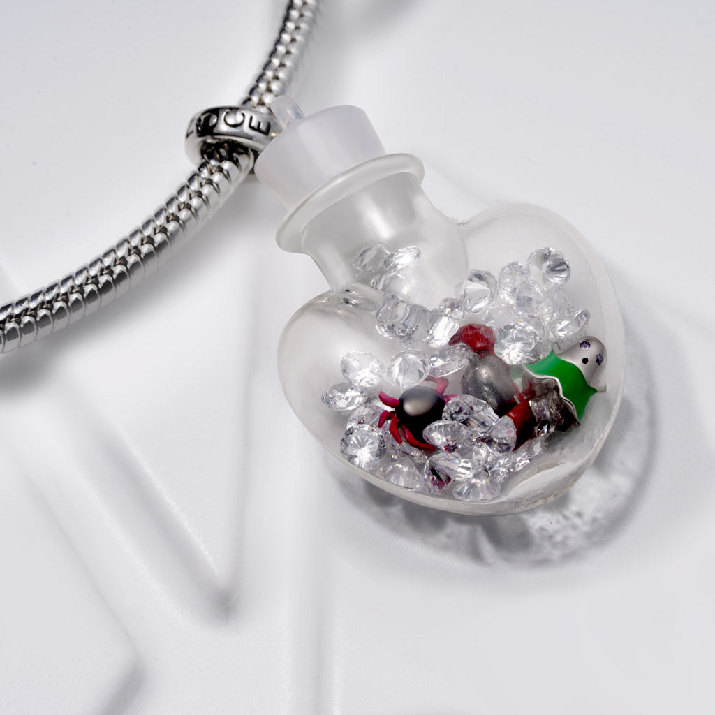 Gnoce Halloween Quicksand Love Bottle Pendant Dangle Charm_3