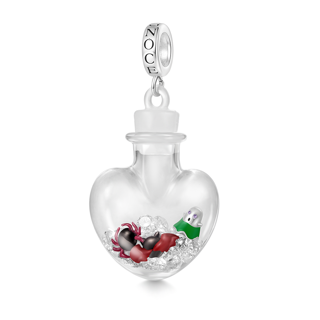 Gnoce Halloween Quicksand Love Bottle Pendant Dangle Charm_1