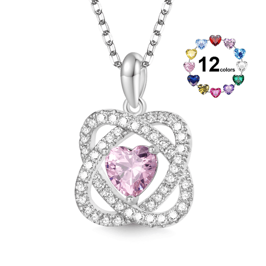 Gnoce Celtic Heart Birthstone Pendant Necklace_1