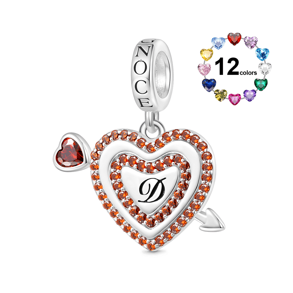 Gnoce Valentine's Day Personalized Love Heart Pendant Dangle Charm_1