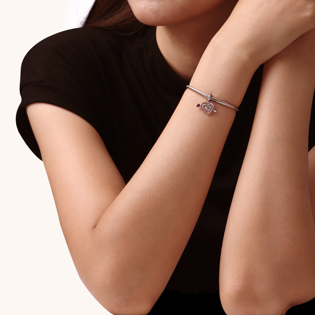 Gnoce Valentine's Day Personalized Love Heart Pendant Dangle Charm_5