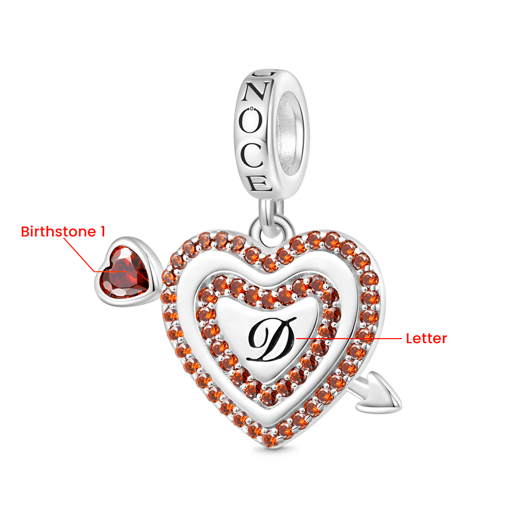 Gnoce Valentine's Day Personalized Love Heart Pendant Dangle Charm_2