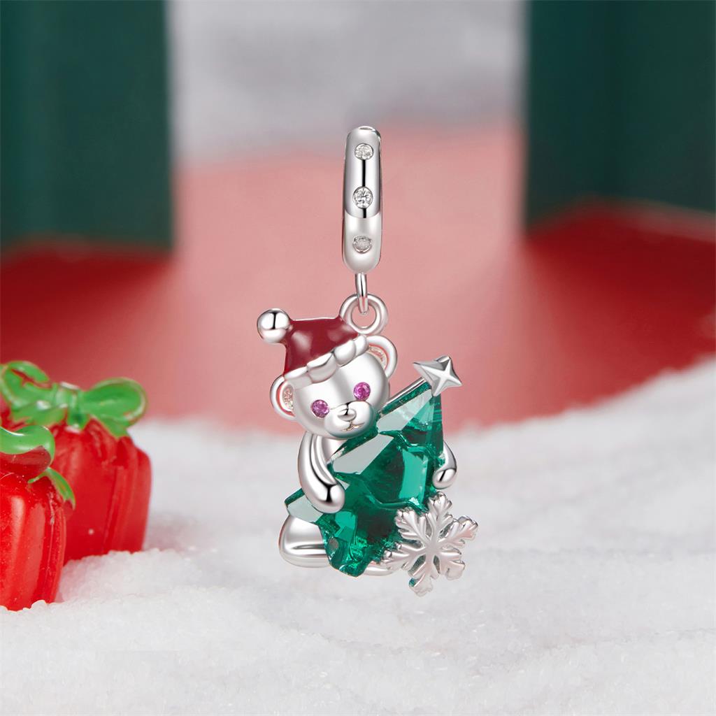 Gnoce Christmas Tree Bear Pendant Dangle Charm_2