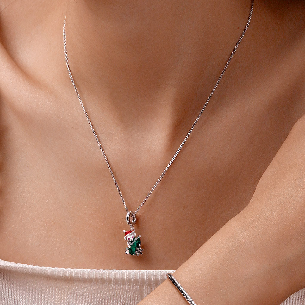 Gnoce Christmas Tree Bear Pendant Dangle Charm_5