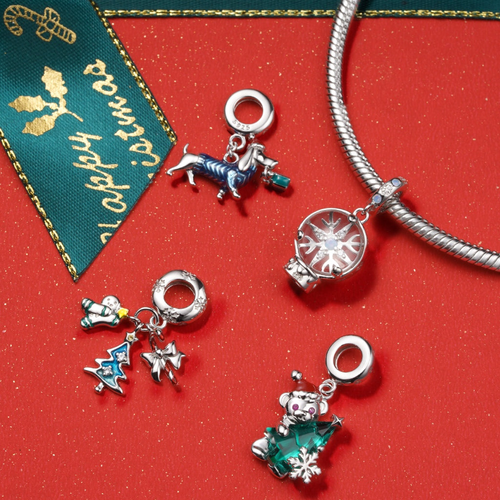 Gnoce Christmas Tree Bear Pendant Dangle Charm_3