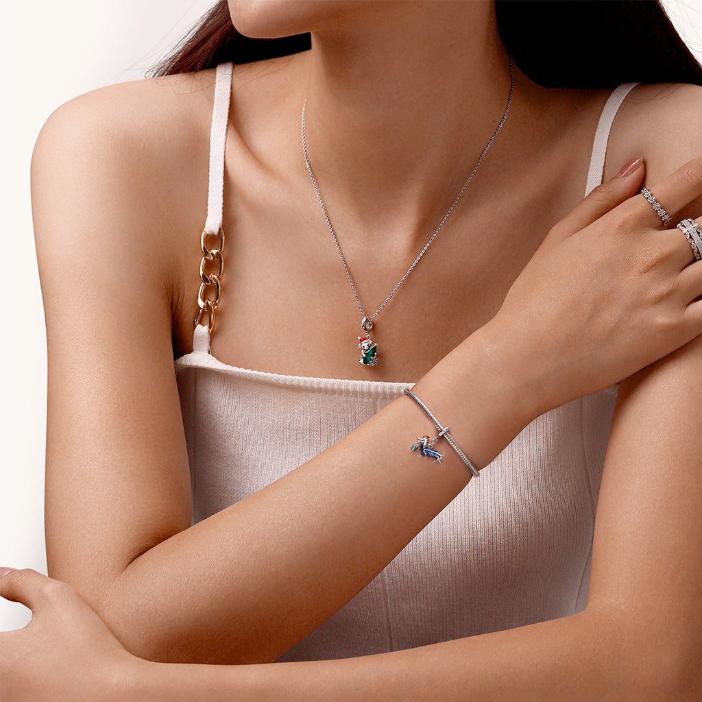 Gnoce Christmas Dachshund Pendant Dangle Charm_6