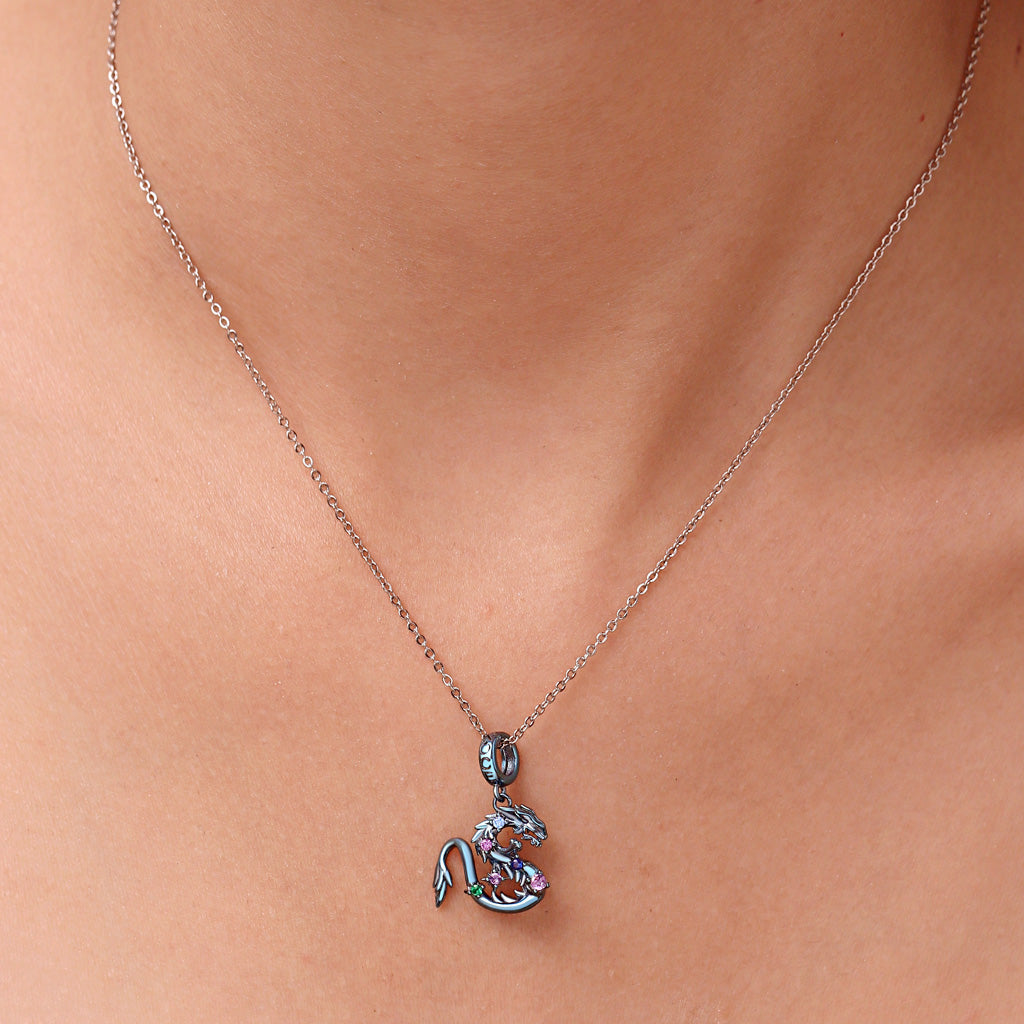 Gnoce Blue Candy Dragon Zodiac Pendant Dangle Charm_5