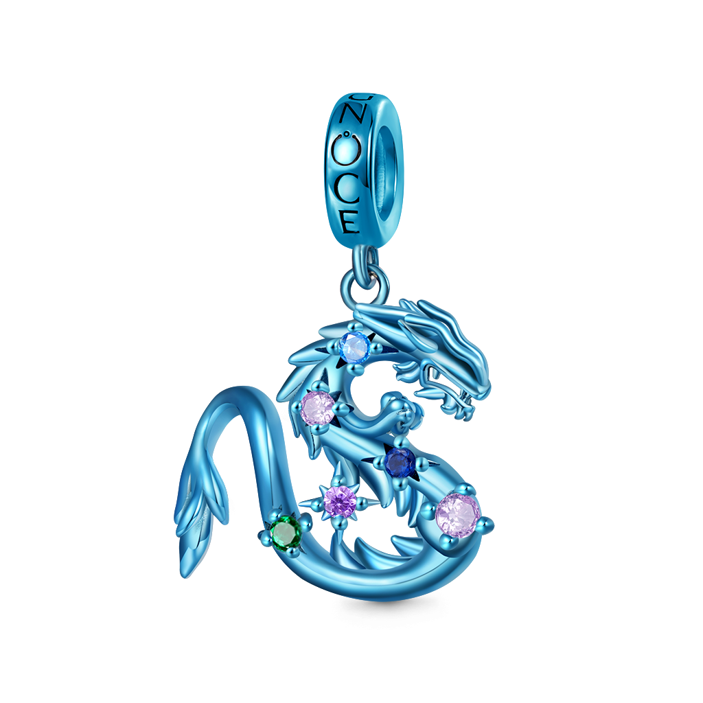 Gnoce Blue Candy Dragon Zodiac Pendant Dangle Charm_1