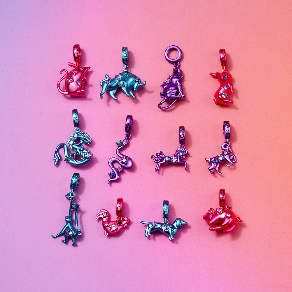 Gnoce Blue Candy Dragon Zodiac Pendant Dangle Charm_3
