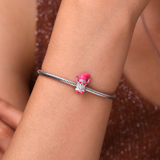 Gnoce Valentines Day Pink Heart Gnome Girl Charm_5