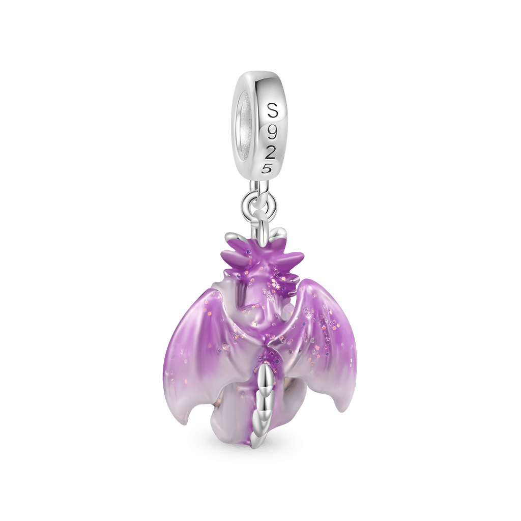 Gnoce Fantasy Forest Purple Dragon Glow-in-the-Dark Pendant Dangle Charm_3