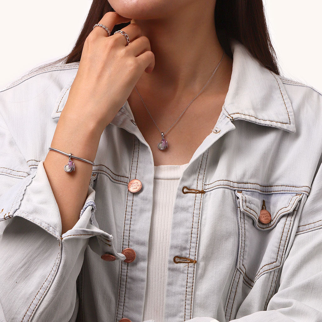 Gnoce Fantasy Forest Purple Dragon Glow-in-the-Dark Pendant Dangle Charm_5