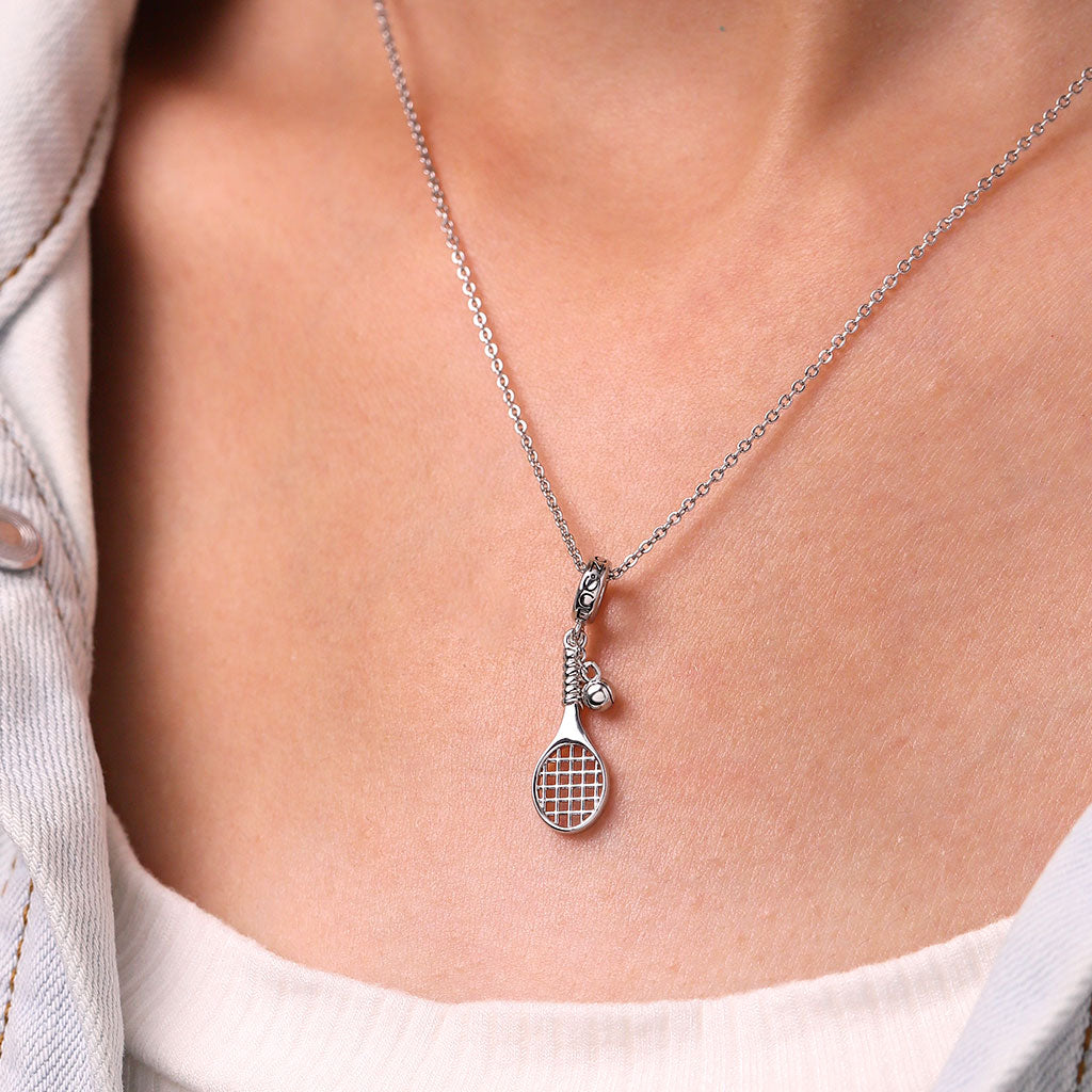 Gnoce Sports Tennis Racket and Ball Pendant Dangle Charm_5