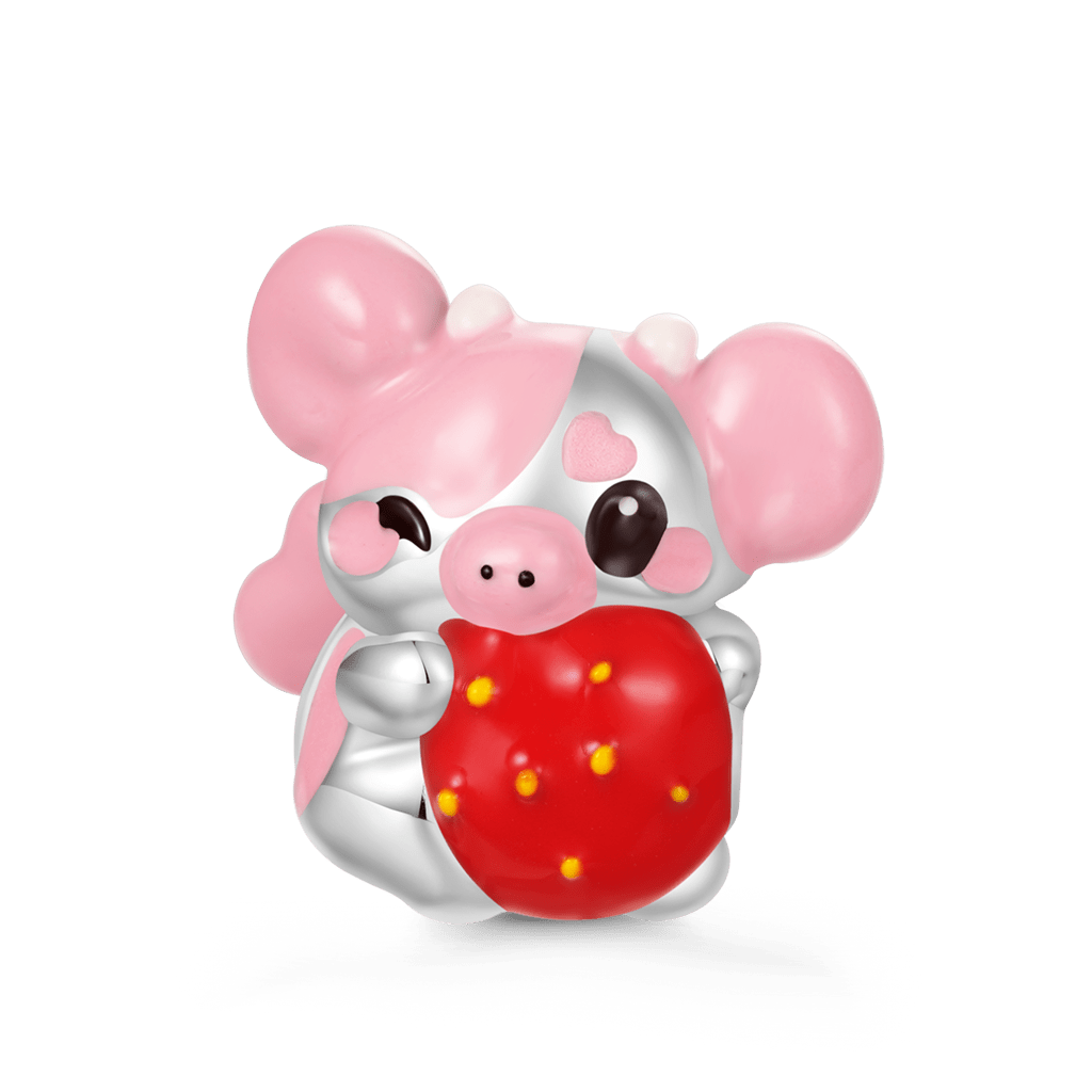Gnoce Fuwuffle Peach the Strawberry Cow Charm_1