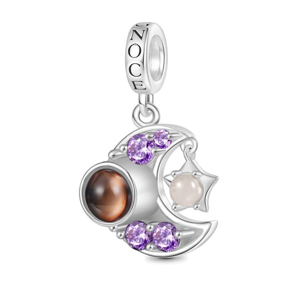 Gnoce Projection Moon & Star Engravable Pendant Dangle Charm_1