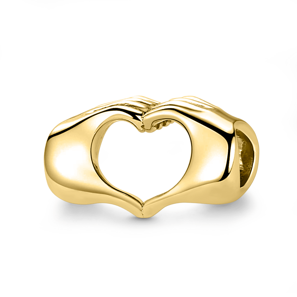Gnoce 'Forever in Our Hearts' 18K Gold Plated Finger with Heart Bead Charm_1