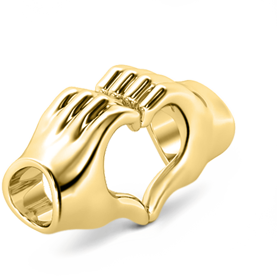Gnoce 'Forever in Our Hearts' 18K Gold Plated Finger with Heart Bead Charm_2