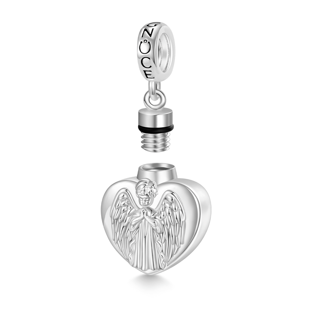 Gnoce Memorial Angel Urn Ashes Heart Pendant Dangle Charm_3