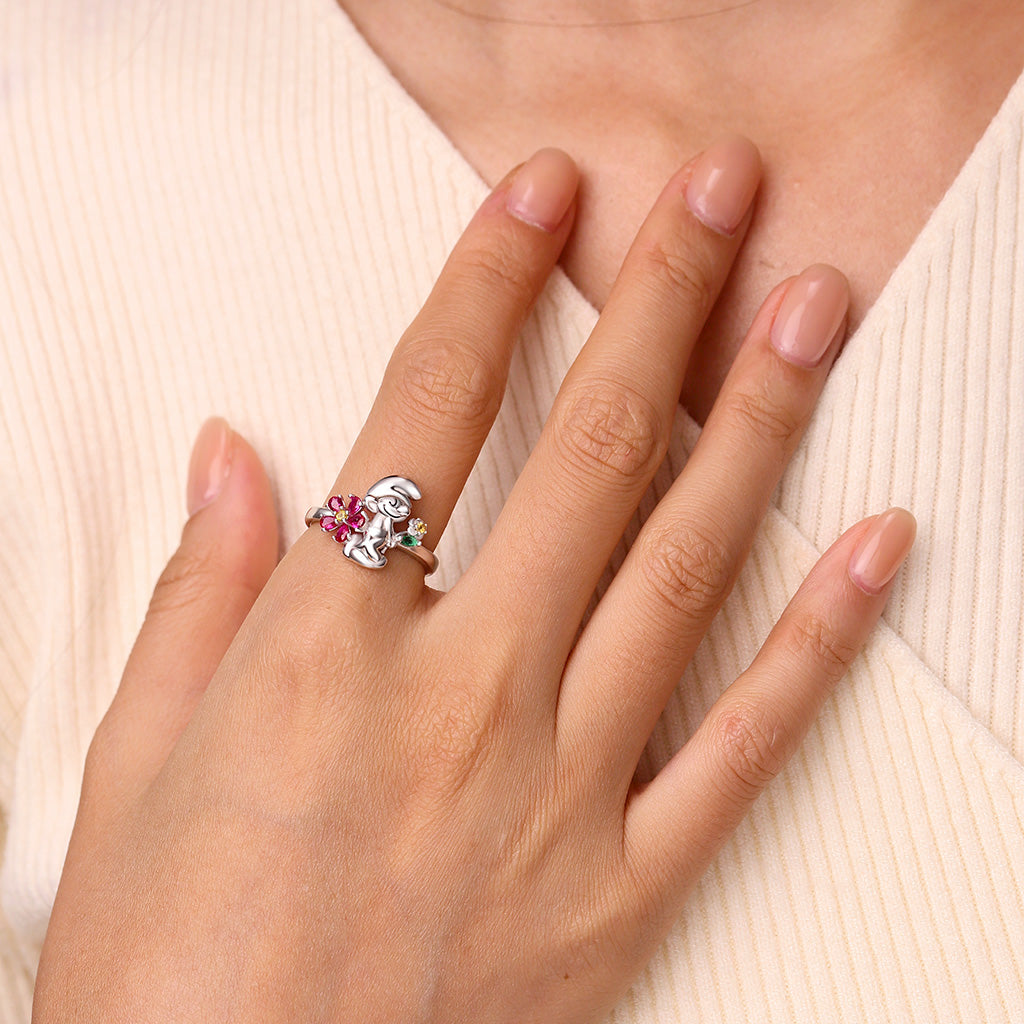 Gnoce Sparkly Bouquet Smurf Ring_4