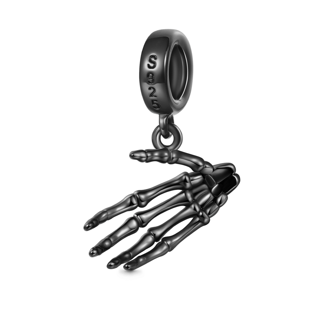 Gnoce Halloween Skull Handshake Combination Double Pendant Dangle Charm_5