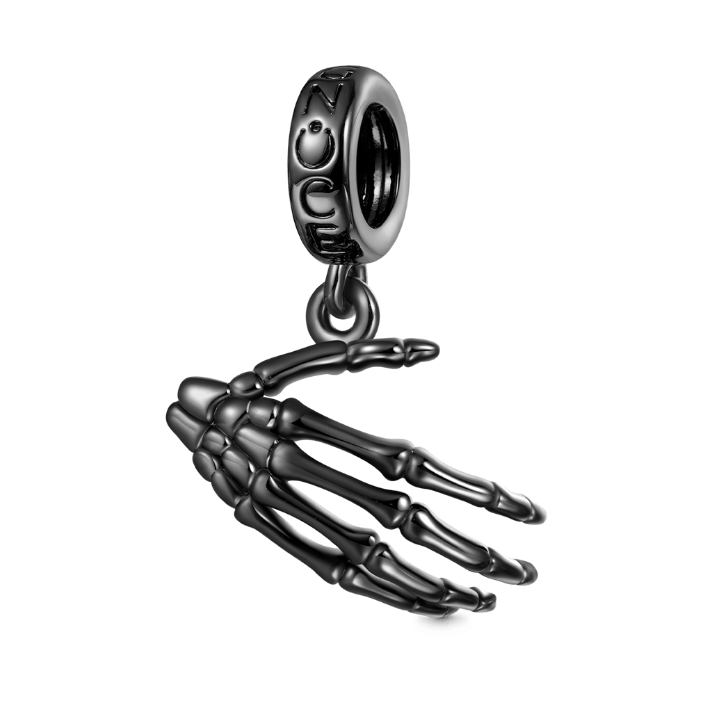 Gnoce Halloween Skull Handshake Combination Double Pendant Dangle Charm_4