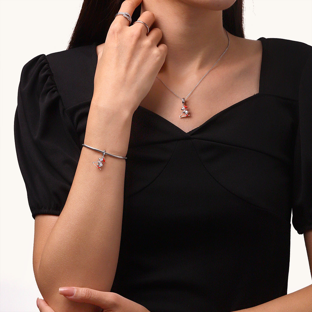 Gnoce Christmas Skiing Polar Bear Pendant Dangle Charm_4