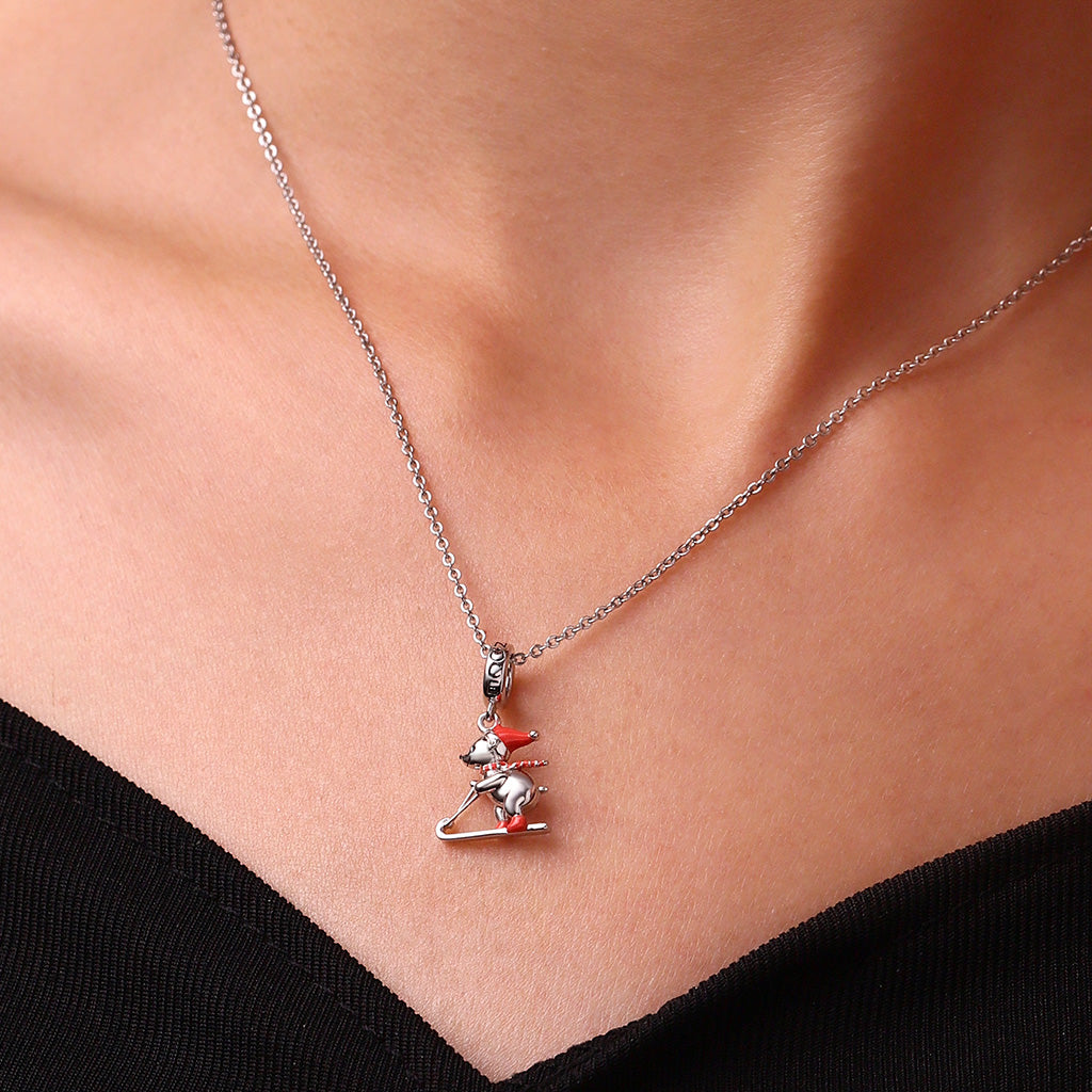Gnoce Christmas Skiing Polar Bear Pendant Dangle Charm_5