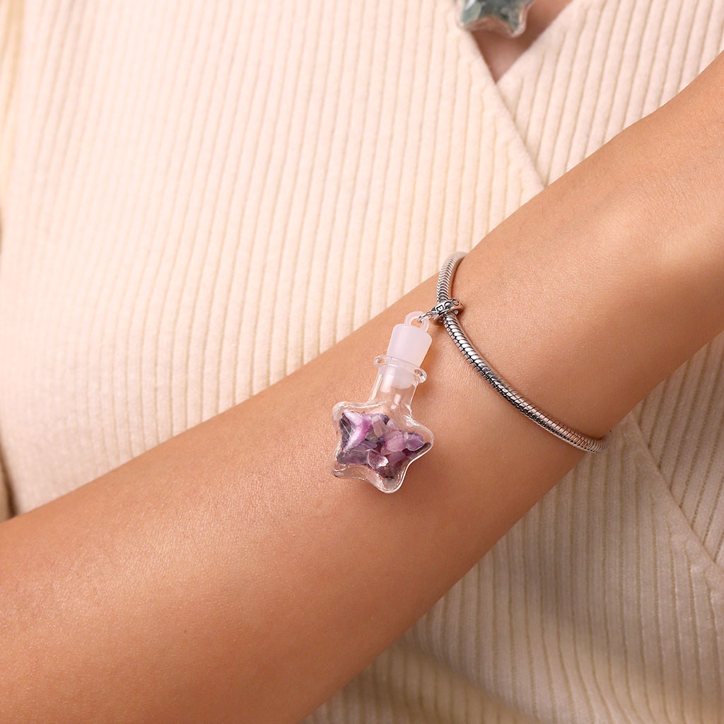 Gnoce Natural Multicolor Crystal Abstract Pendant Dangle Charm_6