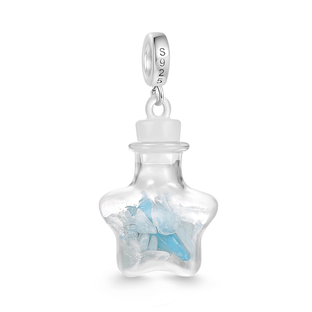 Gnoce Aquamarine Crystal Glass Bottle Pendant Dangle Charm_2