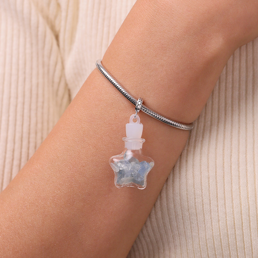 Gnoce Aquamarine Crystal Glass Bottle Pendant Dangle Charm_6