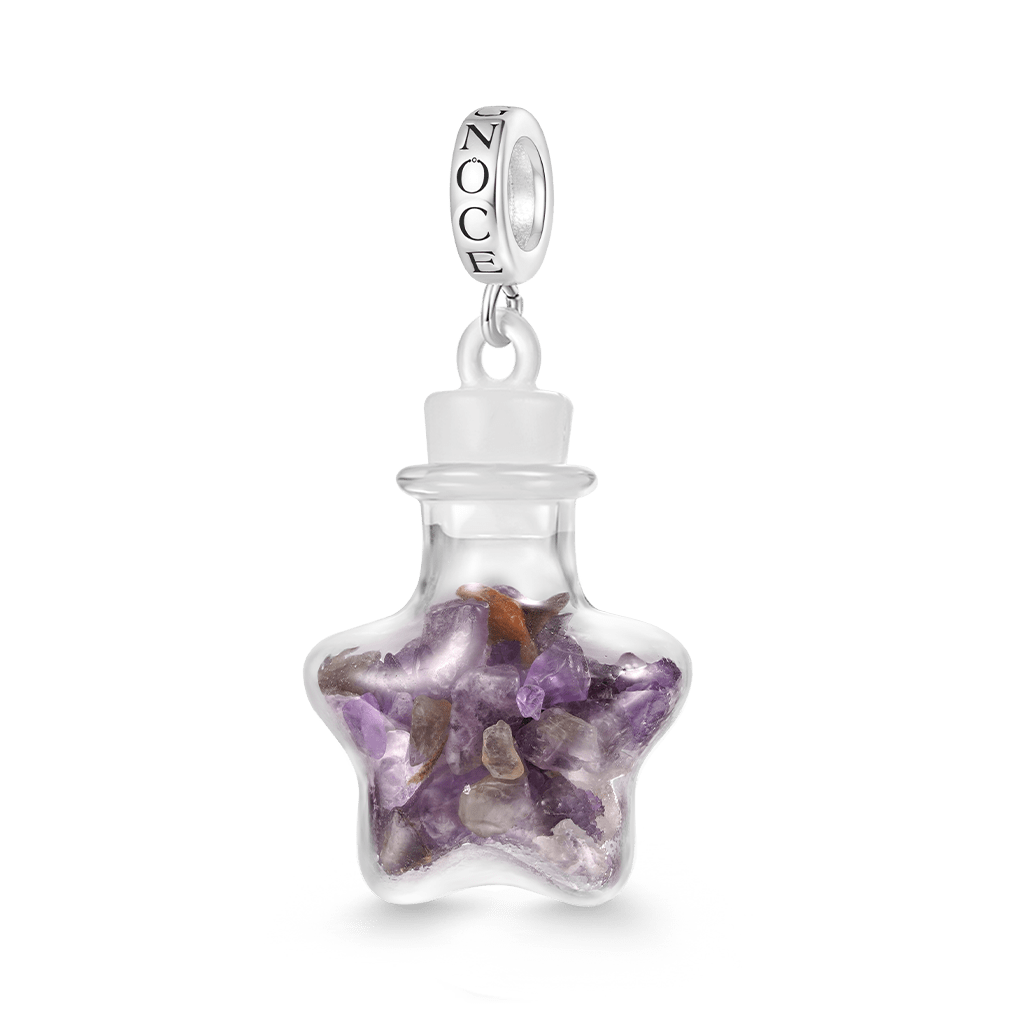 Gnoce Amethyst Crystal Glass Bottle Pendant Dangle Charm_1