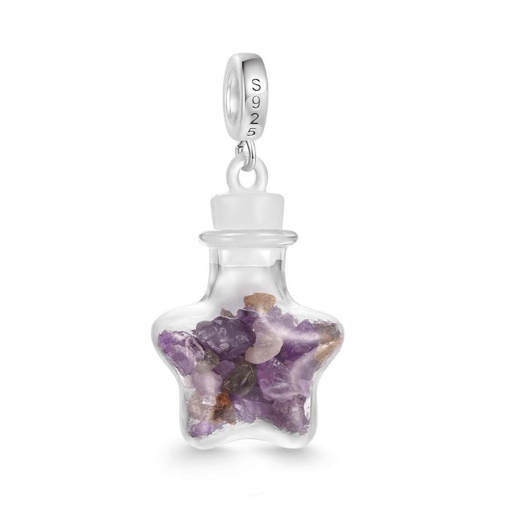 Gnoce Amethyst Crystal Glass Bottle Pendant Dangle Charm_2