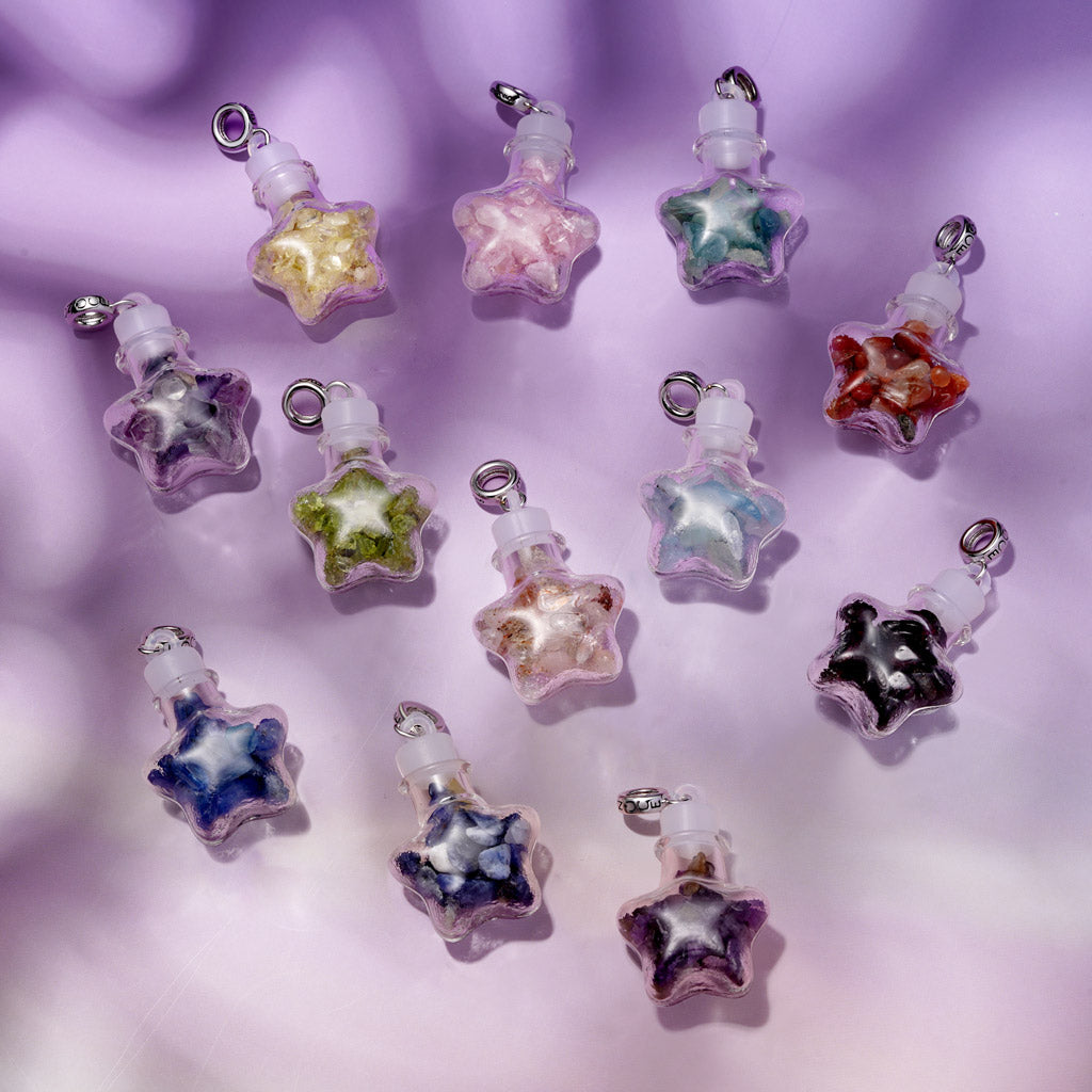 Gnoce Amethyst Crystal Glass Bottle Pendant Dangle Charm_3